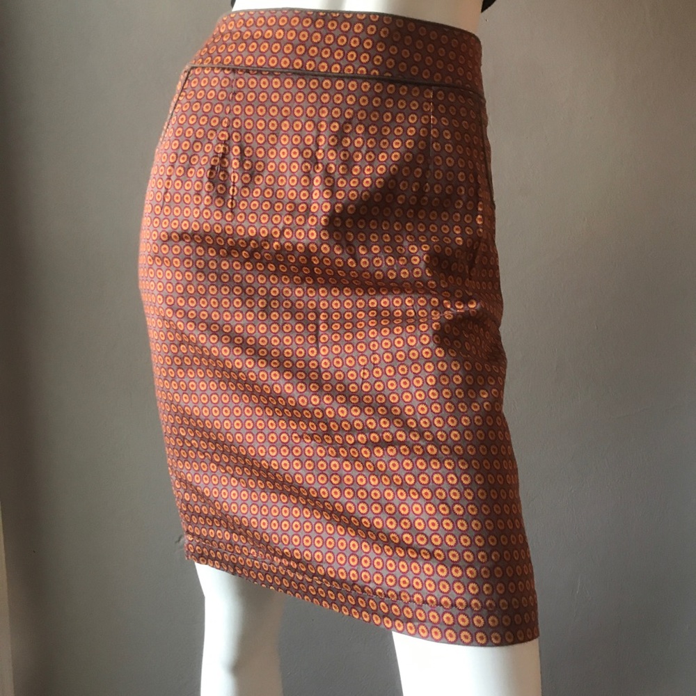 ANTHROPOLOGIE TULLE MINI PRINT LINED PENCIL SKIRT